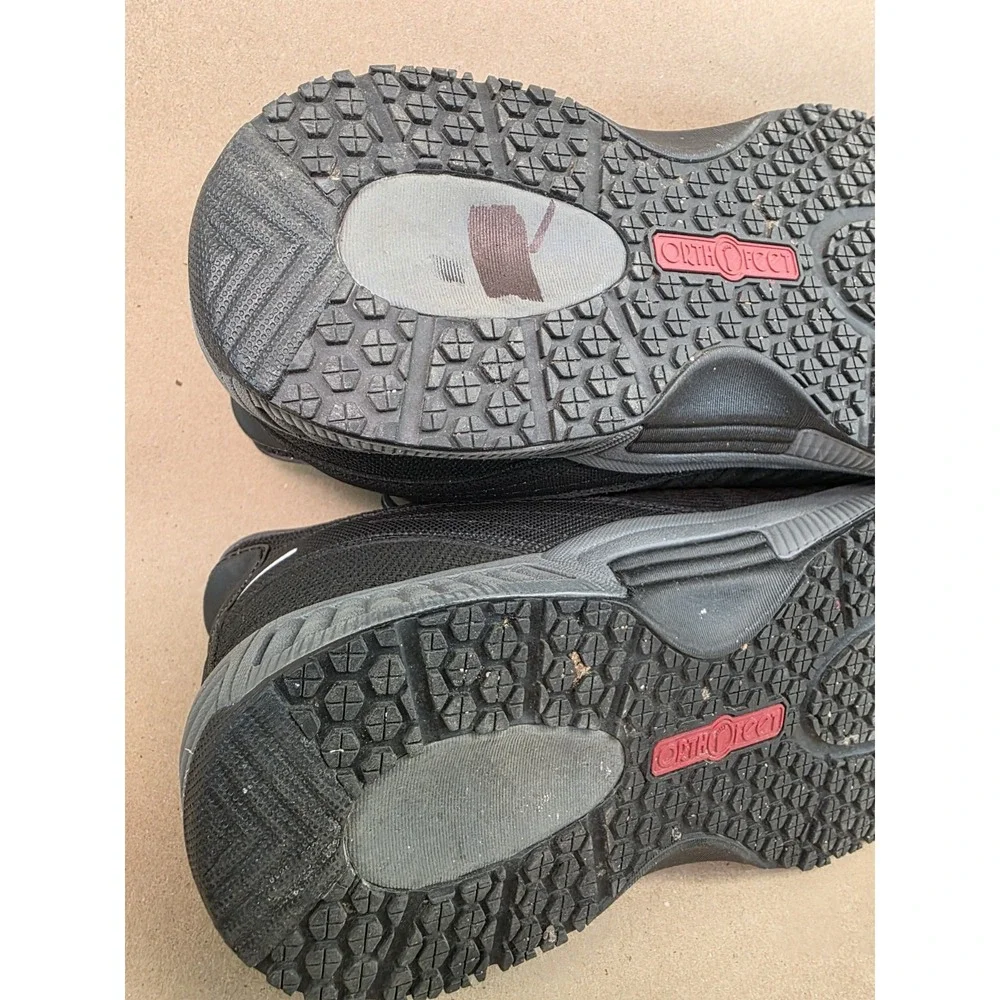 Orthofeet Men's 11 2E Wide Black 20011 Mesh Diabetic Walking Shoes Lace Up Low